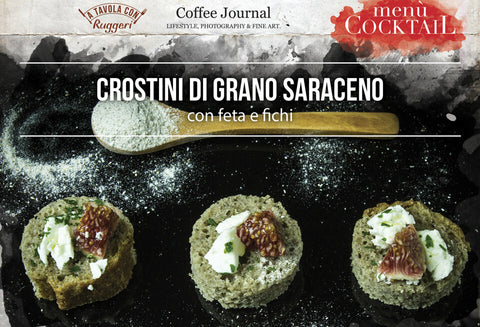 Crostini di grano saraceno con feta e fichi