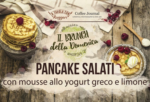 Pancake salati con mousse allo yogurt greco con limone