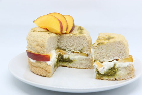Tortino al pistacchio e pesca