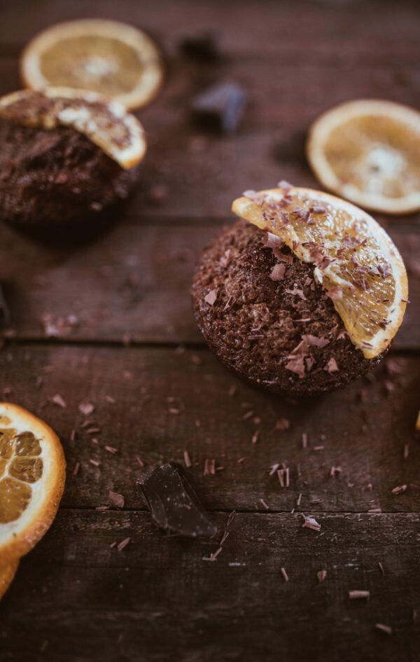 Muffin al cacao con scorzette di arancia | Farina di Farro Spelta